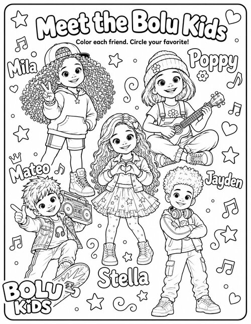Meet the Bolu Kids activity page preview