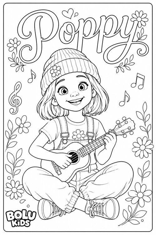 Poppy coloring page preview